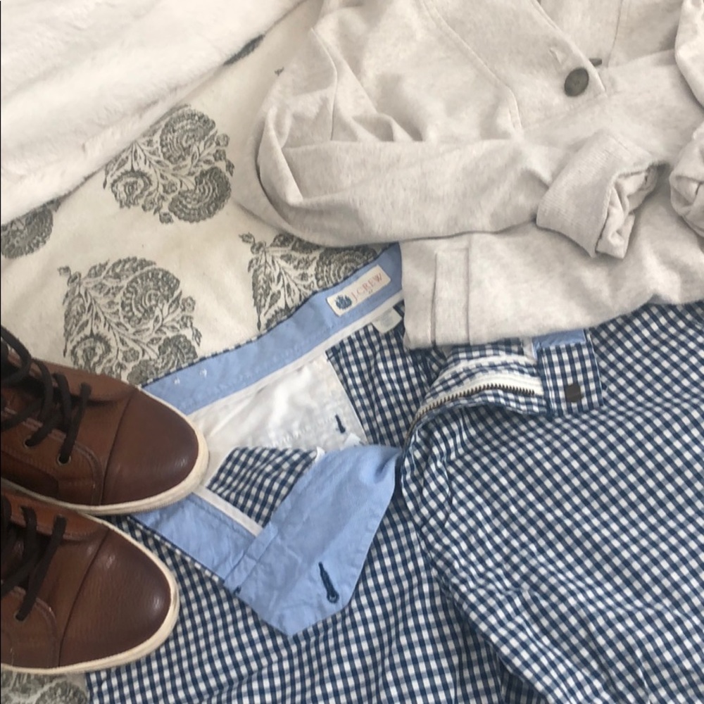 Checkered J Crew shorts
